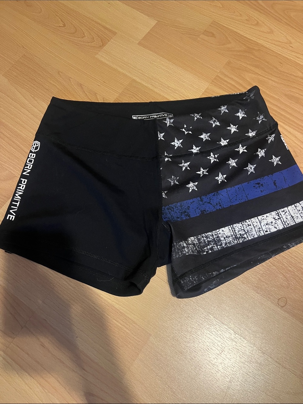 Born Primitive Black Athletic Shorts with Blue Accent